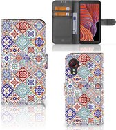 Book Case met foto Samsung Galaxy Xcover 5 | Xcover 5 Enterprise Edition GSM Hoesje Tiles Color