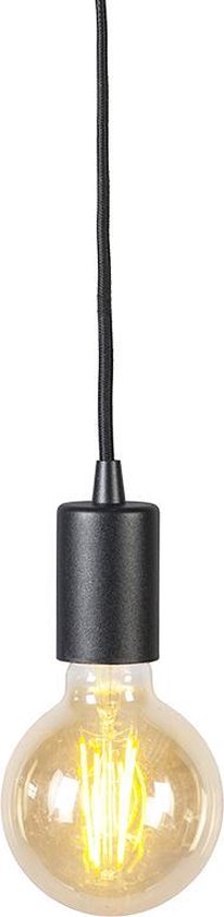 QAZQA facil - Design Dimbare LED Smart Hanglamp incl. wifi met Dimmer - 1 lichts - Ø 4.5 cm - Zwart - Woonkamer | Slaapkamer | Keuken