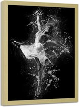 Foto in frame , Ballerina ​, 70x100cm , Zwart wit  , Premium print