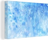 Canvas Schilderij Waterverf - Wit - Blauw - Tint - 120x80 cm - Wanddecoratie