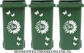 Voordeelset Container Sticker zonnebloem / vlinders met huisnummer 15 delig | Kliko | Rosami