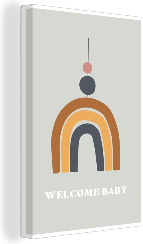 Illustration Pour Enfants De Style Boheme Avec Arc En Ciel Et Citation Bienvenue Bol Com