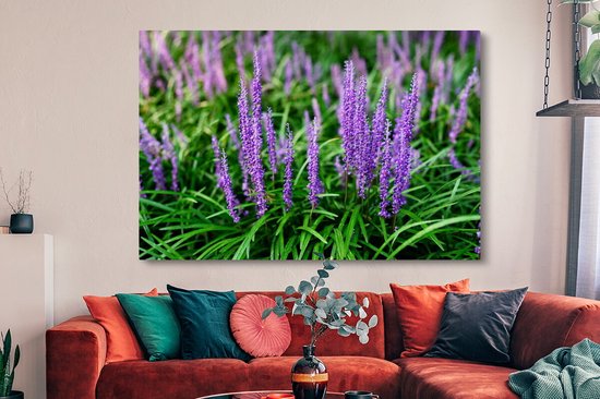 Tableau sur toile Herbe ornementale violette en gros plan - 150x100 cm - Décoration murale
