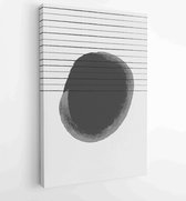 Black and white organic shape Art brush design for wall framed prints, canvas prints, poster, home decor, cover, wallpaper. 2 - Moderne schilderijen – Vertical – 1887339673 - 40-30