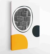 Black and white organic shape Art brush design for wall framed prints, canvas prints, poster, home decor, cover, wallpaper. 3 - Moderne schilderijen – Vertical – 1887339685 - 80*60