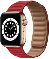 PU leren solo band - rood - Geschikt voor Apple Watch