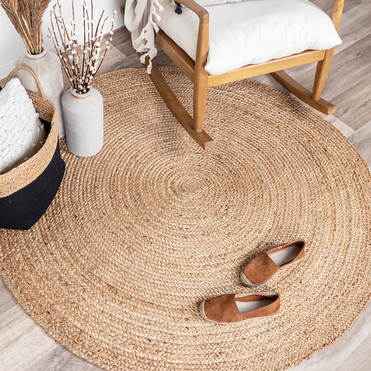 NATURL. Jute vloerkleed - Fair Rond Naturel - Ø 240cm
