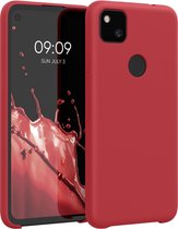 kwmobile telefoonhoesje voor Google Pixel 4a - Hoesje met siliconen coating - Smartphone case in klassiek rood