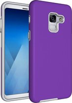 Samsung Galaxy A8 (2018) Hoesje - Mobigear - Anti-Slip Serie - Hard Kunststof Backcover - Paars - Hoesje Geschikt Voor Samsung Galaxy A8 (2018)