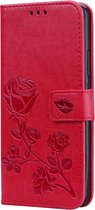 Mobigear Telefoonhoesje geschikt voor Huawei Mate 20 Pro Hoesje | Mobigear Roses Bookcase Portemonnee | Pasjeshouder voor 2 Pasjes | Telefoonhoesje voor Pinpas / OV Kaart / Rijbewijs - Rood