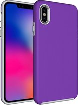 Apple iPhone XS Max Hoesje - Mobigear - Antislip Serie - Hard Kunststof Backcover - Paars - Hoesje Geschikt Voor Apple iPhone XS Max