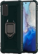 Samsung Galaxy S20 Ultra Hoesje - Mobigear - Armor Ring Serie - Hard Kunststof Backcover - Groen - Hoesje Geschikt Voor Samsung Galaxy S20 Ultra