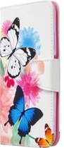 Huawei P40 Lite Hoesje - Mobigear - Design Serie - Kunstlederen Bookcase - Butterfly - Hoesje Geschikt Voor Huawei P40 Lite