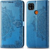 Xiaomi Redmi 9C Hoesje - Mobigear - Mandala Serie - Kunstlederen Bookcase - Blauw - Hoesje Geschikt Voor Xiaomi Redmi 9C