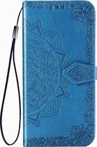 Google Pixel 4a Hoesje - Mobigear - Mandala Serie - Kunstlederen Bookcase - Blauw - Hoesje Geschikt Voor Google Pixel 4a