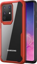 Samsung Galaxy S20 Hoesje - Mobigear - Crystal Serie - Hard Kunststof Backcover - Transparant / Rood - Hoesje Geschikt Voor Samsung Galaxy S20