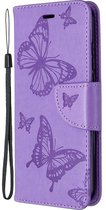 Nokia 1.3 Hoesje - Mobigear - Butterfly Serie - Kunstlederen Bookcase - Paars - Hoesje Geschikt Voor Nokia 1.3