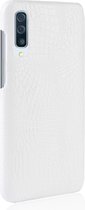 Mobigear Hoesje geschikt voor Samsung Galaxy A70 Telefoonhoesje Hardcase | Mobigear Croco Backcover | Galaxy A70 Case | Back Cover - Wit
