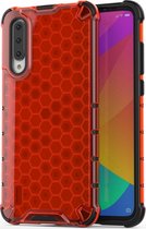 Xiaomi Mi A3 Hoesje - Mobigear - Honeycomb Serie - Hard Kunststof Backcover - Rood - Hoesje Geschikt Voor Xiaomi Mi A3
