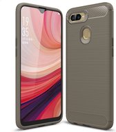 OPPO AX7 Hoesje - Mobigear - Brushed Slim Serie - TPU Backcover - Grijs - Hoesje Geschikt Voor OPPO AX7