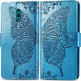 OPPO Reno Hoesje - Mobigear - Butterfly Serie - Kunstlederen Bookcase - Blauw - Hoesje Geschikt Voor OPPO Reno