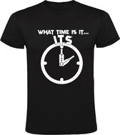 Its whine o clock Heren t-shirt | wijn | alcohol | drank | grappig | cadeau | Zwart