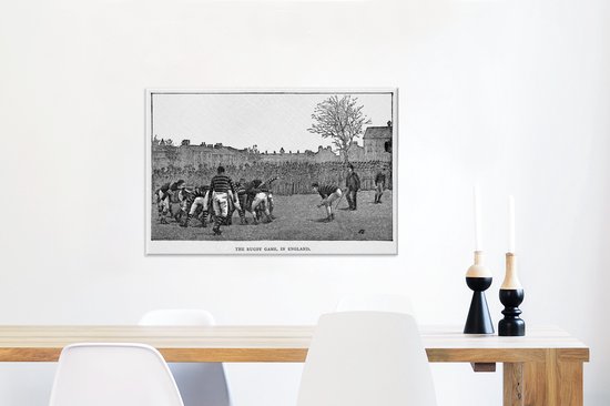 Une illustration d'un match de rugby sur toile 90x60 cm - Tirage photo sur toile (Décoration murale salon / chambre)