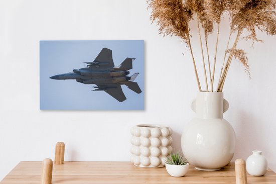 Un jet blanc dans un ciel bleu Toile 30x20 cm - petit - Tirage photo sur toile (Décoration murale salon / chambre)
