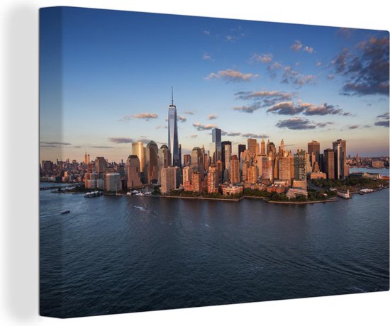 bol.com | Canvas Schilderijen - New York - Skyline - Boot - 120x80 cm -  Wanddecoratie