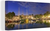 La ville néerlandaise de Dordrecht au crépuscule Toile 120x80 cm - Tirage photo sur toile (Décoration murale salon / chambre) / Villes européennes Peintures sur toile
