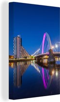 Canvas Schilderij Roze - Brug - Glasgow - 40x60 cm - Wanddecoratie