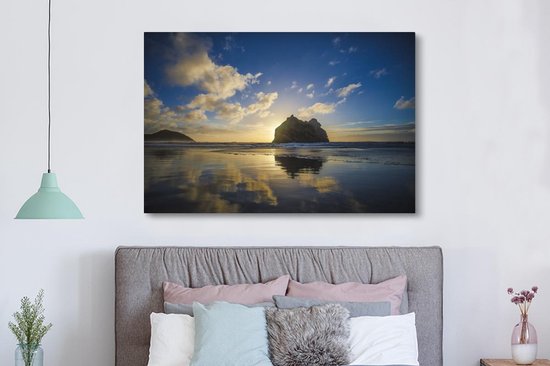 Canvas schilderij 150x100 cm - Wanddecoratie Stranden in het Nationaal park Kahurangi in Oceanië - Muurdecoratie woonkamer - Slaapkamer decoratie - Kamer accessoires - Schilderijen