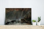 Canvas Schilderij Marine: The Waterspout - Schilderij van Gustave Courbet - 40x30 cm - Wanddecoratie