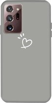 Voor Samsung Galaxy Note20 Ultra Three Dots Love-heart Pattern Frosted TPU beschermhoes (grijs)