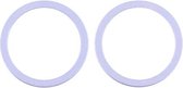2 stuks achteruitrijcamera glazen lens metalen beschermring ring voor iPhone 12 (paars)