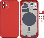 Behuizingsdeksel achterkant met SIM-kaarthouder & zijkleppen & cameralens voor iPhone 12 (rood)