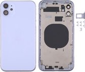 Behuizingsdeksel aan de achterkant met SIM-kaartlade & zijkleppen & cameralens voor iPhone 11 (paars)