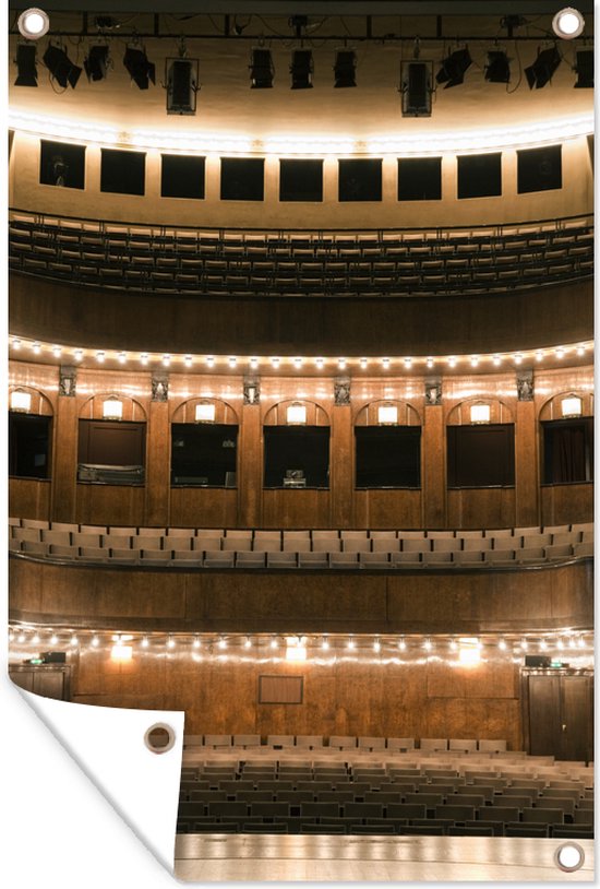 Tuinposter - Tuindoek - Tuinposters buiten - Leeg theater in Art Deco-stijl - 80x120 cm - Tuin