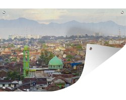 Tuindecoratie Luchtfoto van Bandung bij het eiland Java in Indonesië - 60x40 cm - Tuinposter - Tuindoek - Buitenposter