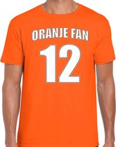 Oranje fan nummer 12 oranje t-shirt Holland / Nederland supporter EK/ WK voor heren XXL