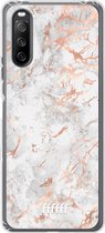 6F hoesje - geschikt voor Sony Xperia 10 III -  Transparant TPU Case - Peachy Marble #ffffff