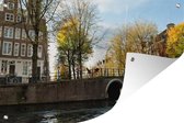 Tuinposter - Tuindoek - Tuinposters buiten - Amsterdam - Boot - Water - 120x80 cm - Tuin