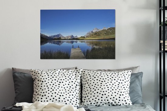 La jetée de Lai da Vons toile 90x60 cm - Tirage photo sur toile (Décoration murale salon / chambre)