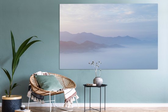 Brouillard sur toile de Chine 180x120 cm - Tirage photo sur toile (Décoration murale salon / chambre) XXL / Grand format!