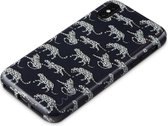 Wilma glow in the dark luipaard case panter nacht iPhone X XS - Zwart