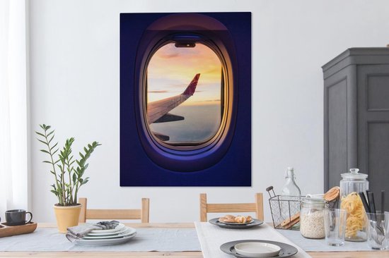 Vue depuis l'avion 90x120 cm - Tirage photo sur toile (Décoration murale salon / chambre)