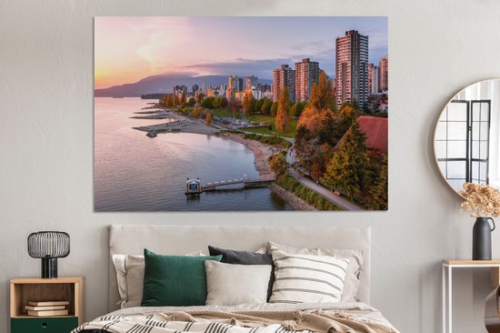 Peintures sur toile - Skyline de Vancouver au Canada - 150x100 cm - Décoration murale