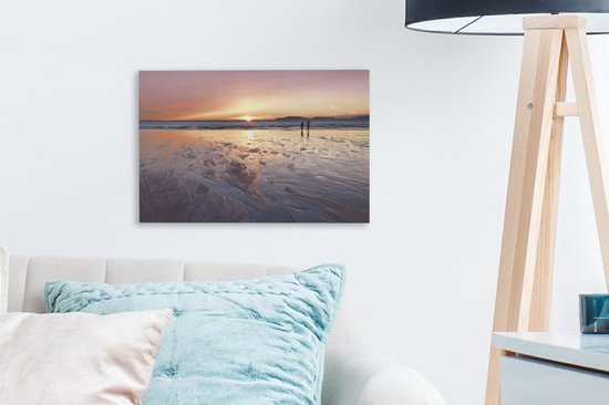 Supposons de regarder le coucher de soleil sur la plage toile 2cm 30x20 cm - petit - Tirage photo sur toile (Décoration murale salon / chambre) / Mer et plage
