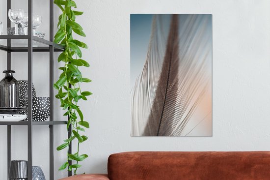 Tableau sur Toile Gros plan d'une Plume - 40x60 cm - Décoration murale