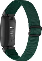 YONO Bandje geschikt voor Fitbit Inspire 2 - Nylon Stretch - Groen